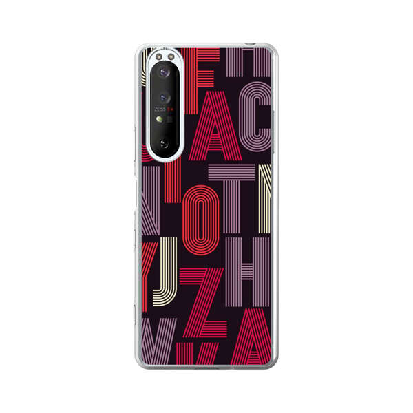 Abstract Letters Pattern Sony Xperia 1 III Case