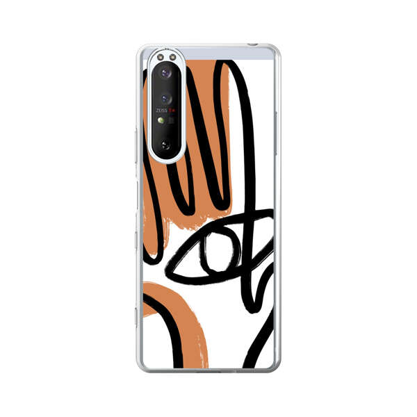 Abstract Minimalist Hand with Eye Sony Xperia 1 III Case
