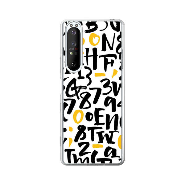 Abstract Typography Letter Number Pattern Sony Xperia 1 III Case
