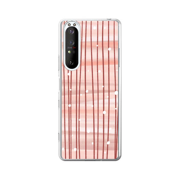 Abstract Vertical Lines Pink Pattern Sony Xperia 1 III Case