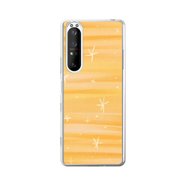 Bright Orange Star Pattern Sony Xperia 1 III Case