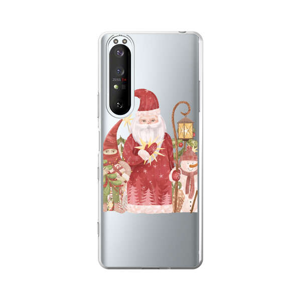 Christmas Santa Elf Snowman Festive Illustration Sony Xperia 1 III Case