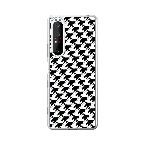 Classic Black and White Houndstooth Pattern Sony Xperia 1 III Case