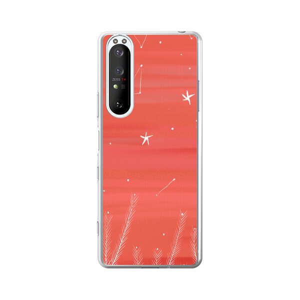 Coral Night Sky with Stars and Plants Sony Xperia 1 III Case
