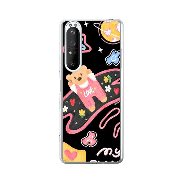 Cute Teddy Bear Love Space Design Sony Xperia 1 III Case