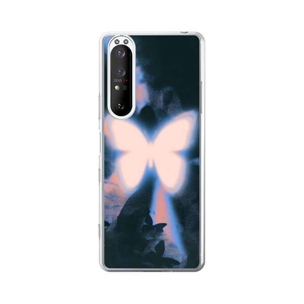 Glowing White Butterfly Sony Xperia 1 III Case