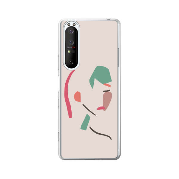 Minimalist Abstract Line Art Woman Face Sony Xperia 1 III Case