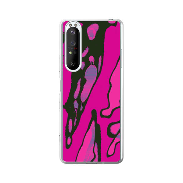 Vibrant Abstract Magenta Black Pattern Sony Xperia 1 III Case