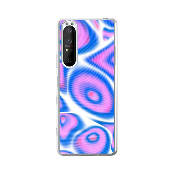 Vibrant Abstract Pink and Blue Swirl Pattern Sony Xperia 1 III Case