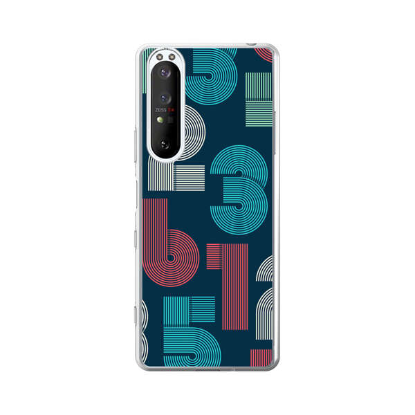 Vibrant Seamless Pattern of Colorful Stylized Numbers Sony Xperia 1 III Case