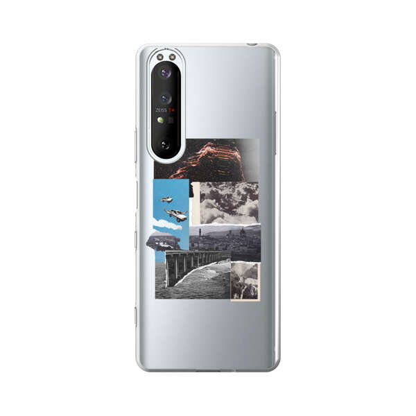Vintage Collage with Aviation, Bridge, and Cityscape Sony Xperia 1 III Case