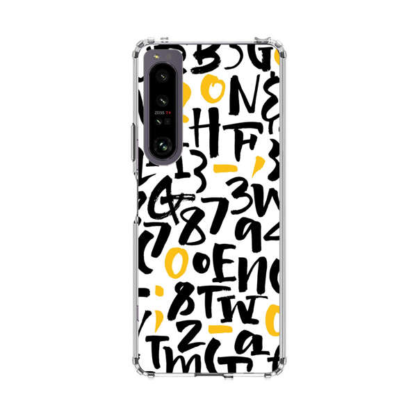 Abstract Typography Letter Number Pattern Sony Xperia 1 IV Case
