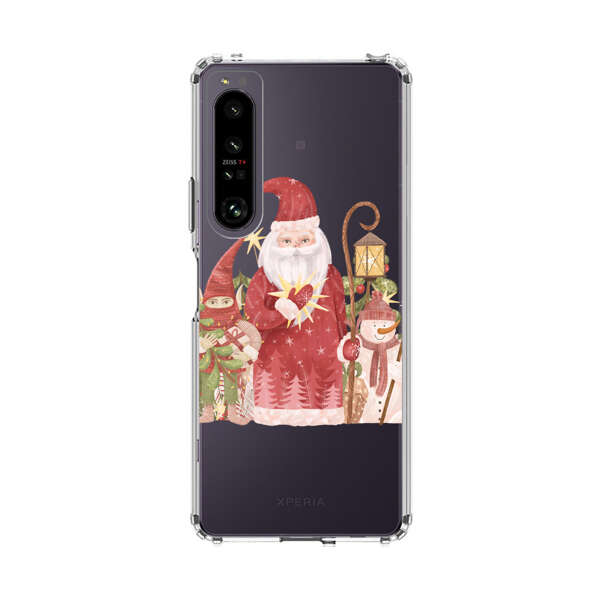Christmas Santa Elf Snowman Festive Illustration Sony Xperia 1 IV Case