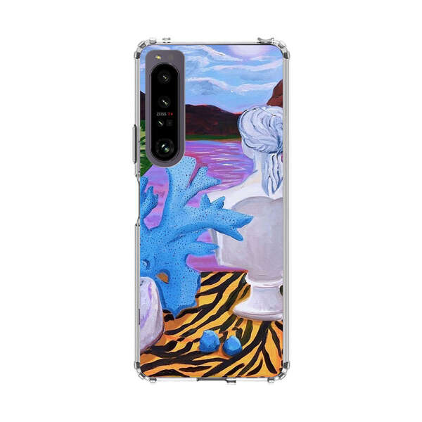 Classical Statues and Tropical Plants by the Ocean Sony Xperia 1 IV Case
