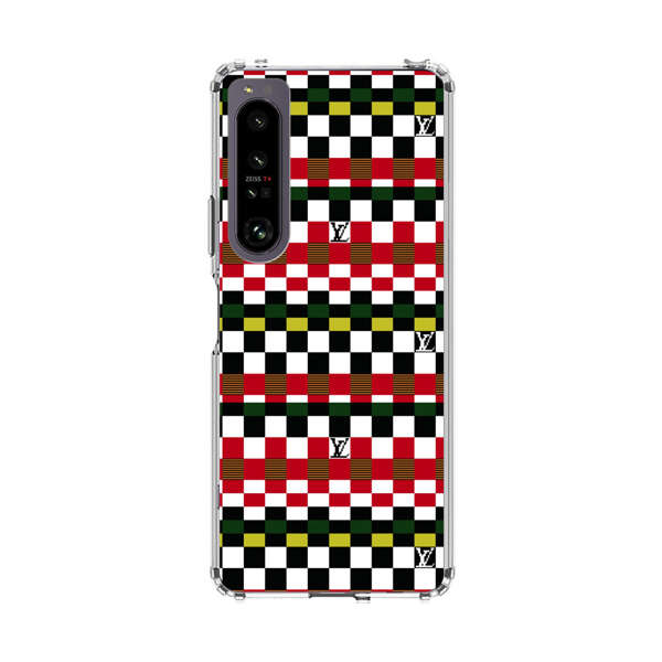 Colorful Checkerboard Stripes Pattern Sony Xperia 1 IV Case