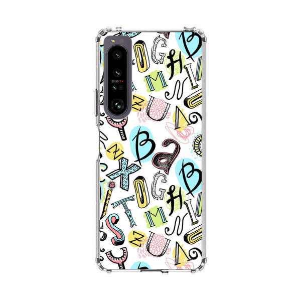 Colorful Scattered Alphabet Letters Pattern Sony Xperia 1 IV Case