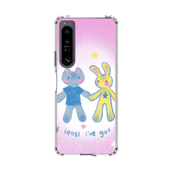 Cute Cat and Rabbit Holding Hands Sony Xperia 1 IV Case