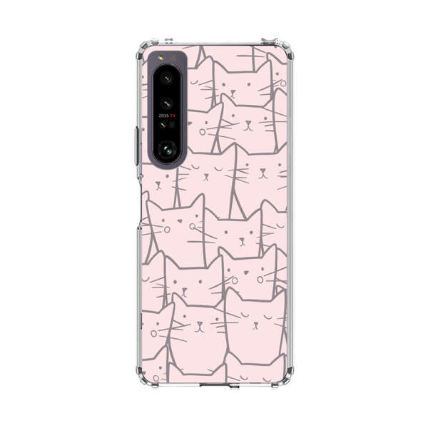 Cute Hand Drawn Cat Pattern Sony Xperia 1 IV Case
