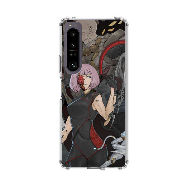 Futuristic Cyberpunk Warriors and Robotic Cat in Dynamic Pose Sony Xperia 1 IV Case