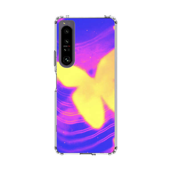 Glowing Purple and Yellow Butterflies Sony Xperia 1 IV Case