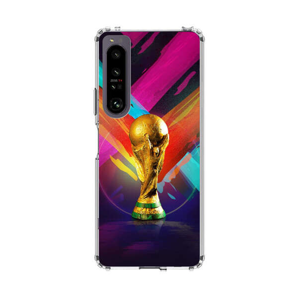 Golden Soccer Trophy with Colorful Abstract Background Sony Xperia 1 IV Case