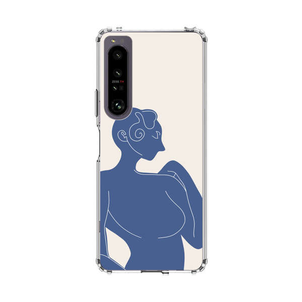 Minimalistic Abstract Female Silhouette Blue Sony Xperia 1 IV Case