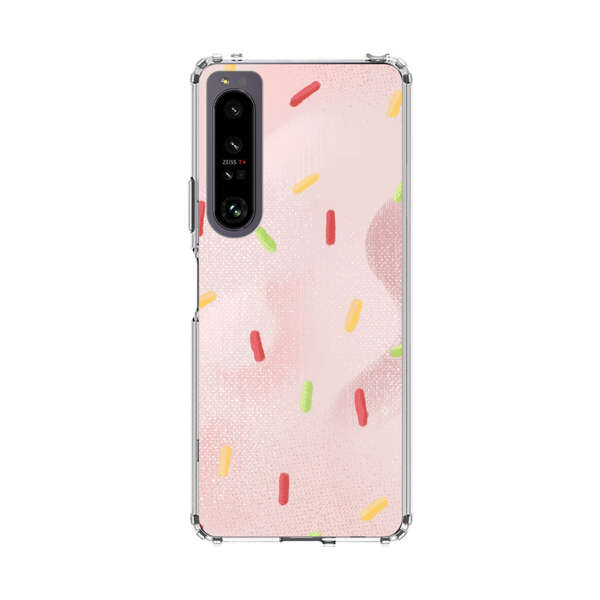 Pastel Pink Sprinkles Pattern Sony Xperia 1 IV Case