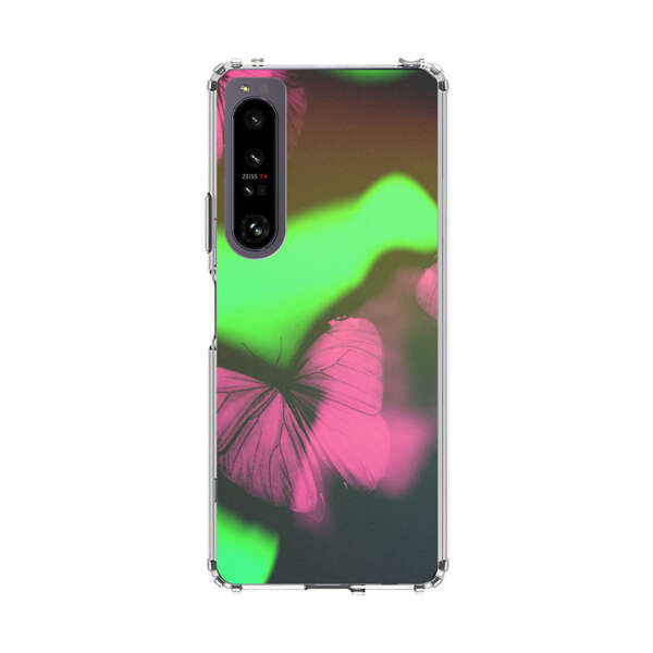 Pink Butterflies Green Background Sony Xperia 1 IV Case