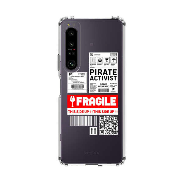 Pirate Activist Fragile Shipping Label Sony Xperia 1 IV Case