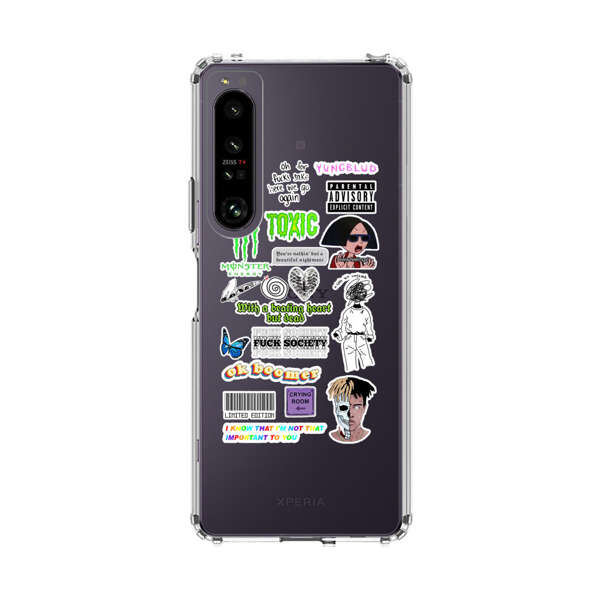 Sticker Collage Edgy Expressive Pop Culture Sony Xperia 1 IV Case