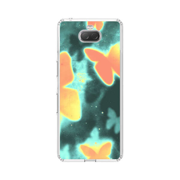 Bright Glowing Orange Butterflies Blue Background Sony Xperia 10 Case