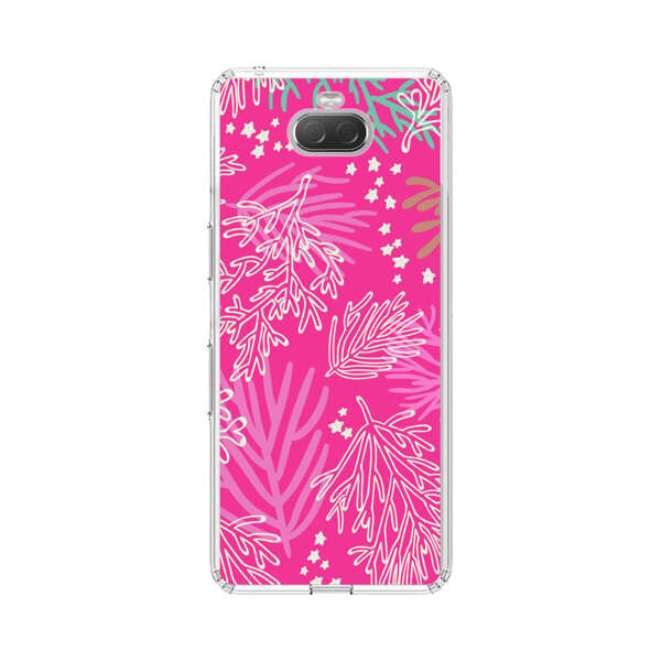 Bright Pink Tropical Leaf Pattern Sony Xperia 10 Case