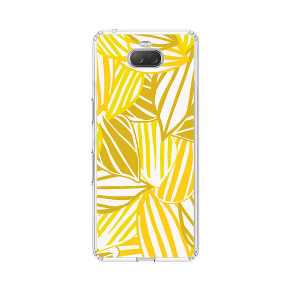 Bright Yellow Striped Tropical Leaves Pattern Sony Xperia 10 Case