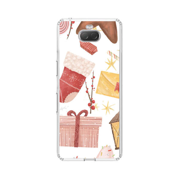 Christmas Festive Pattern with Gingerbread and Gifts Sony Xperia 10 Case