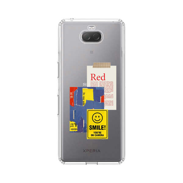 Collage Torn Paper Smiley Face Yellow Sign Sony Xperia 10 Case