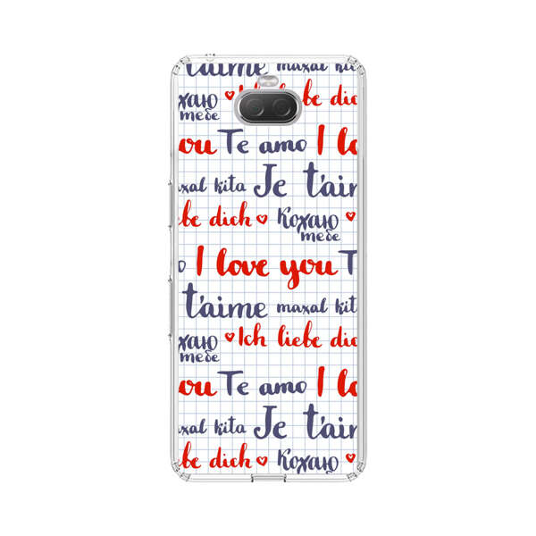 Love Message Multilingual Pattern Sony Xperia 10 Case
