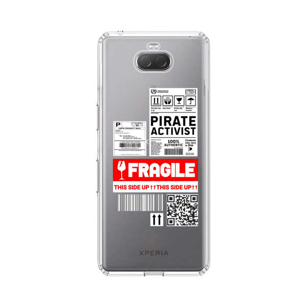 Pirate Activist Fragile Shipping Label Sony Xperia 10 Case