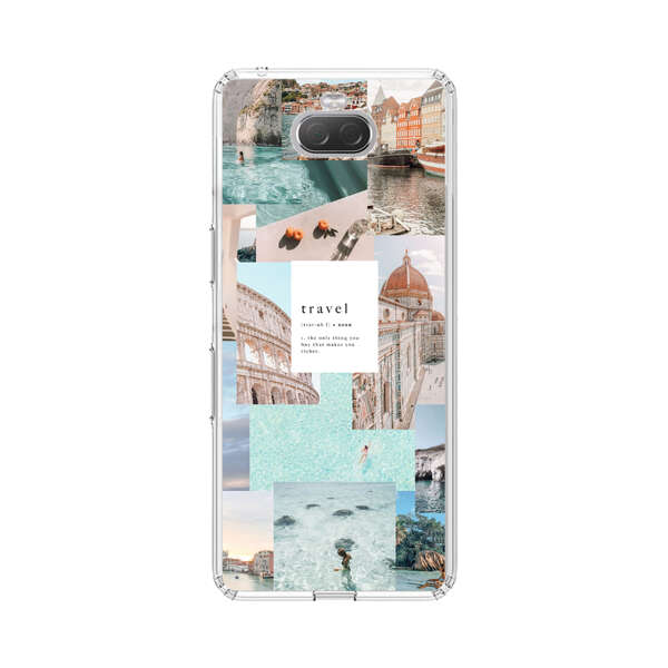 Travel Scenic Collage with Landmarks and Coastline Sony Xperia 10 Case