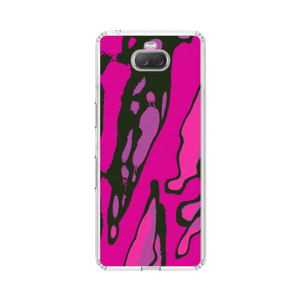 Vibrant Abstract Magenta Black Pattern Sony Xperia 10 Case