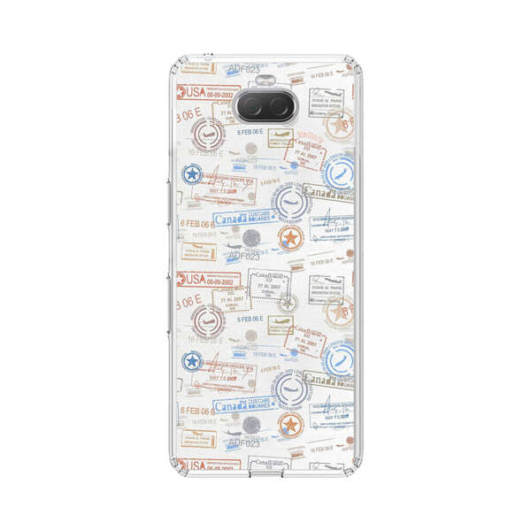 Vintage Passport Stamps Pattern Sony Xperia 10 Case