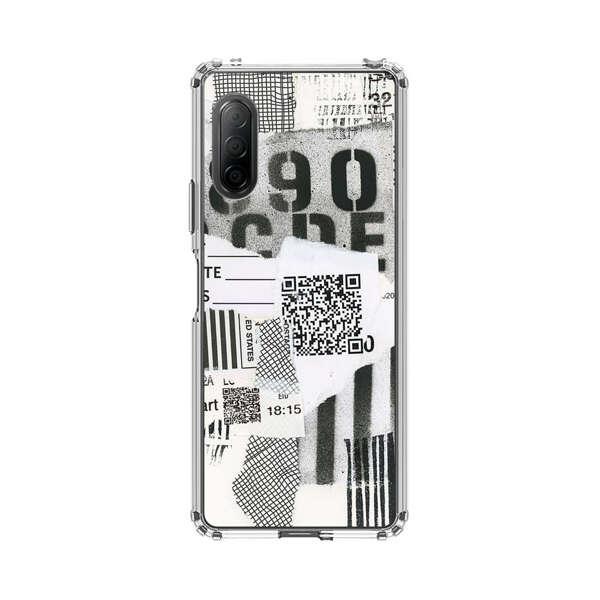 Abstract Collage Torn Paper Barcodes Sony Xperia 10 II Case