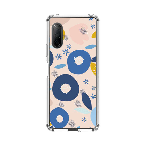 Abstract Floral Pattern with Blue, Pink and Mustard Flowers Sony Xperia 10 II Case