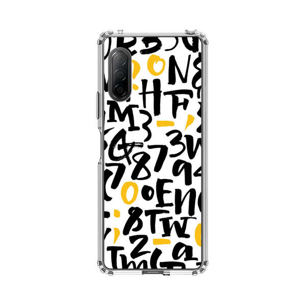 Abstract Typography Letter Number Pattern Sony Xperia 10 II Case