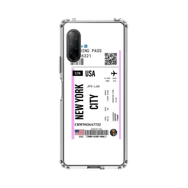 Boarding Pass New York City Flight Ticket Sony Xperia 10 II Case