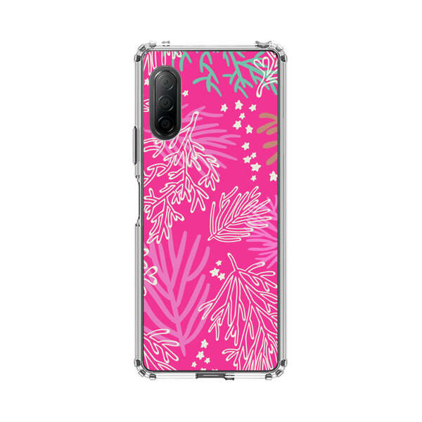 Bright Pink Tropical Leaf Pattern Sony Xperia 10 II Case