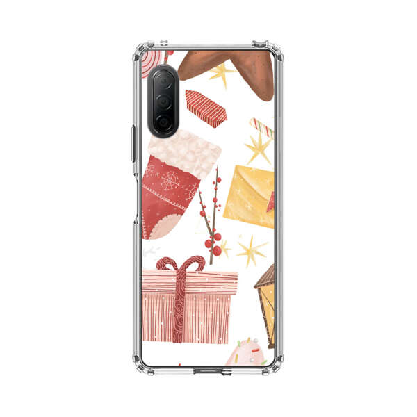 Christmas Festive Pattern with Gingerbread and Gifts Sony Xperia 10 II Case