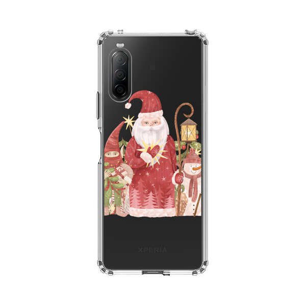 Christmas Santa Elf Snowman Festive Illustration Sony Xperia 10 II Case