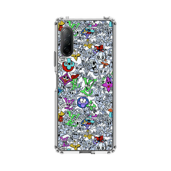 Colorful Cartoon Graffiti Pattern Sony Xperia 10 II Case