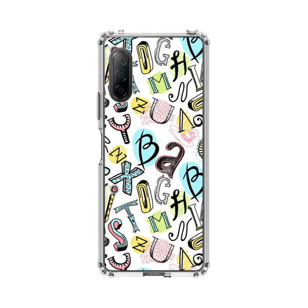 Colorful Scattered Alphabet Letters Pattern Sony Xperia 10 II Case