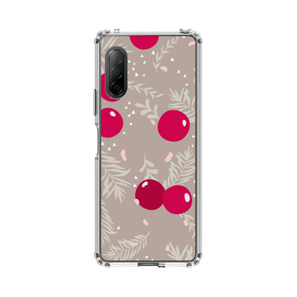 Cranberries and pine branches holiday pattern Sony Xperia 10 II Case